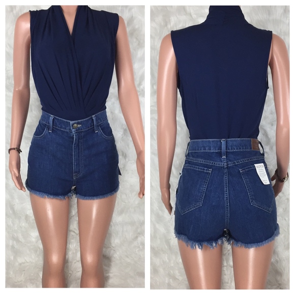 Wildfox Pants - Wildfox | Helena High Rise Cut Off Denim Shorts